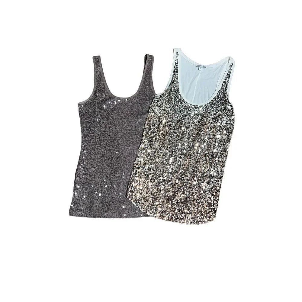 Express Lot Includes 2 Sequined Tank Tops Size Medium - Picture 1 of 7